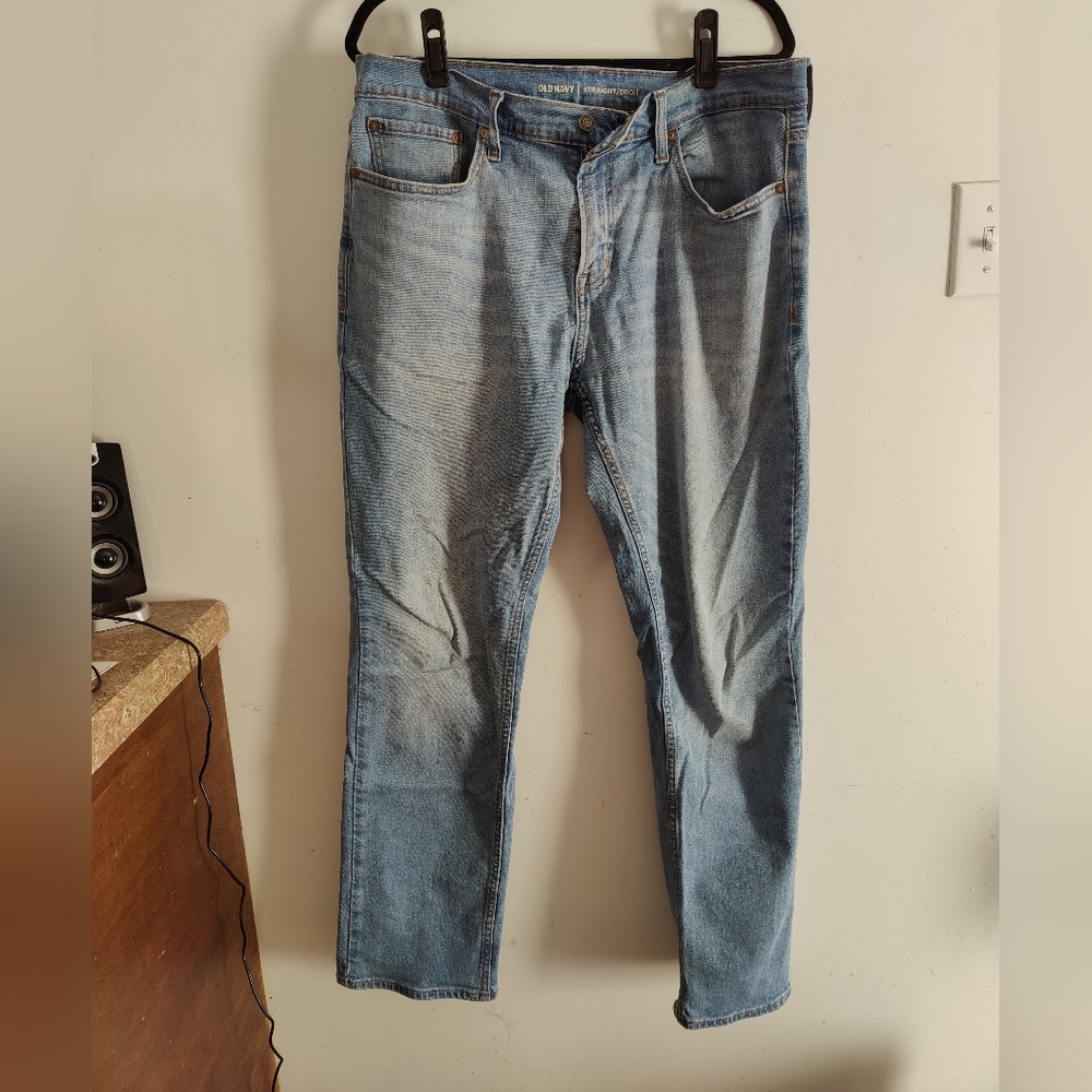Old Navy Men's Straight Light Blue Jeans 34x32